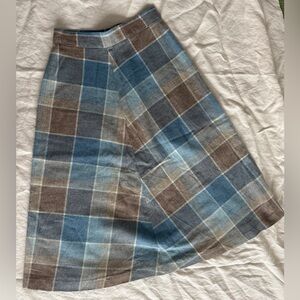 Vintage Plaid Flannel A-Line Skirt